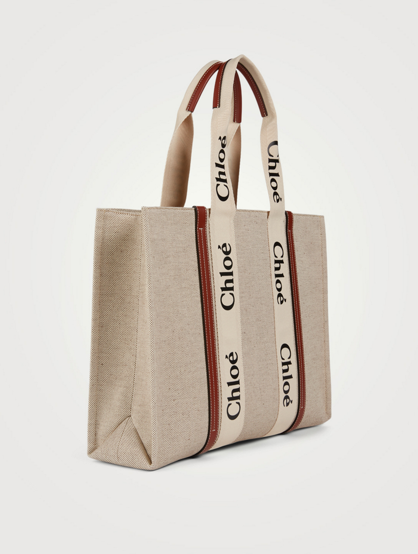 ChloÉ Large Woody Canvas Tote Bag Holt Renfrew Canada