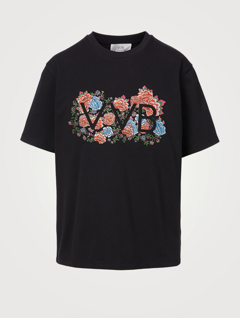 VICTORIA VICTORIA BECKHAM Cotton T-Shirt With Embroidered Logo | Holt ...