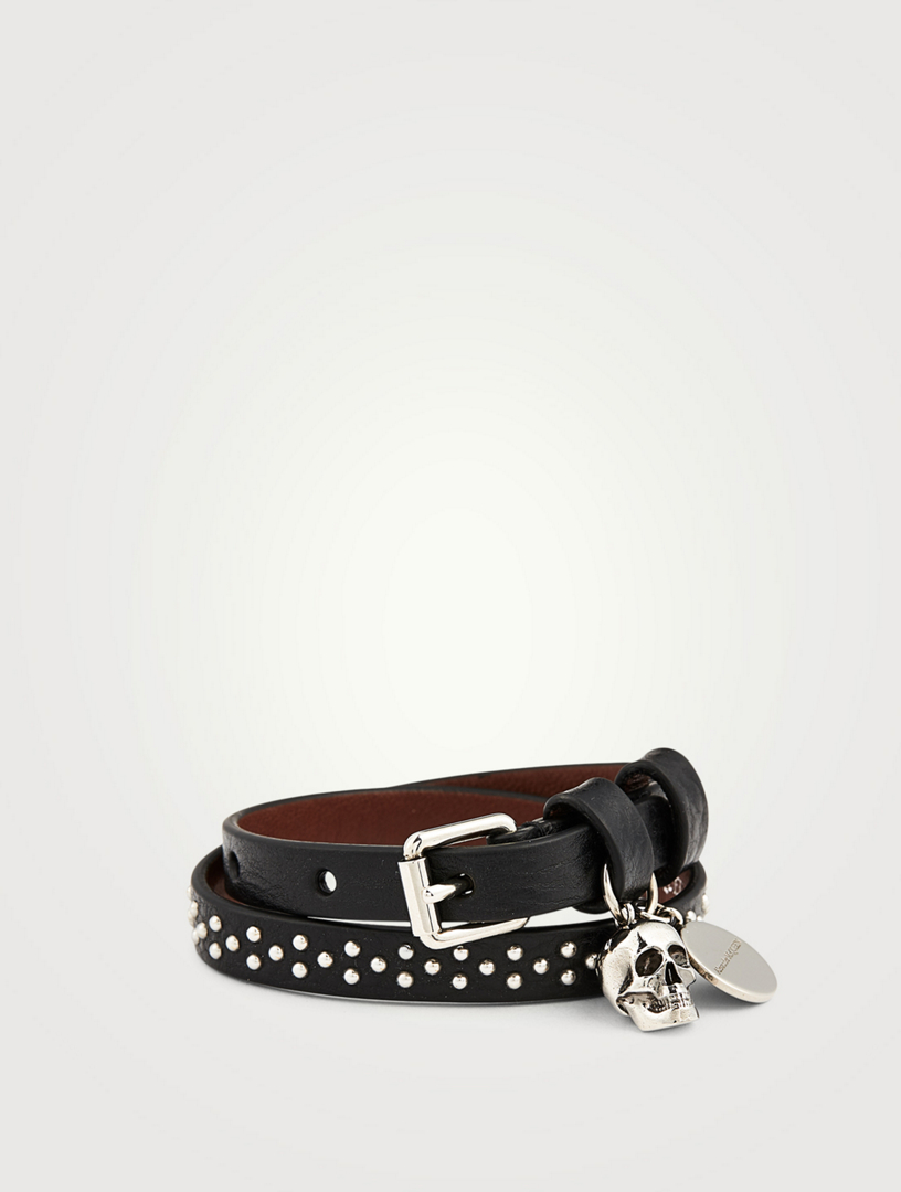 ALEXANDER MCQUEEN Double Strap Studded Leather Bracelet | Holt Renfrew ...