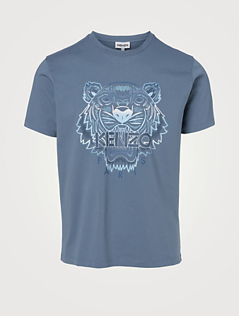 KENZO Gradient Tiger Cotton T-Shirt Mens Blue