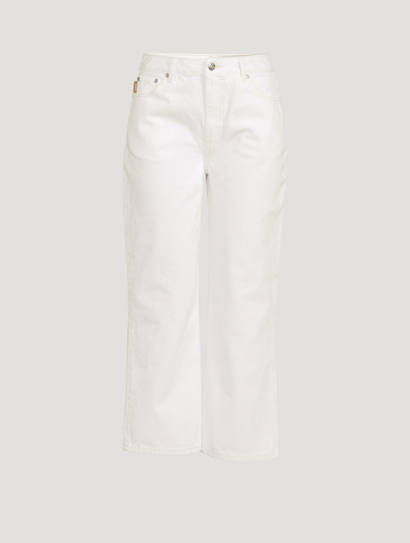 GANNI High-Waisted Relaxed Straight Jeans Women's White
