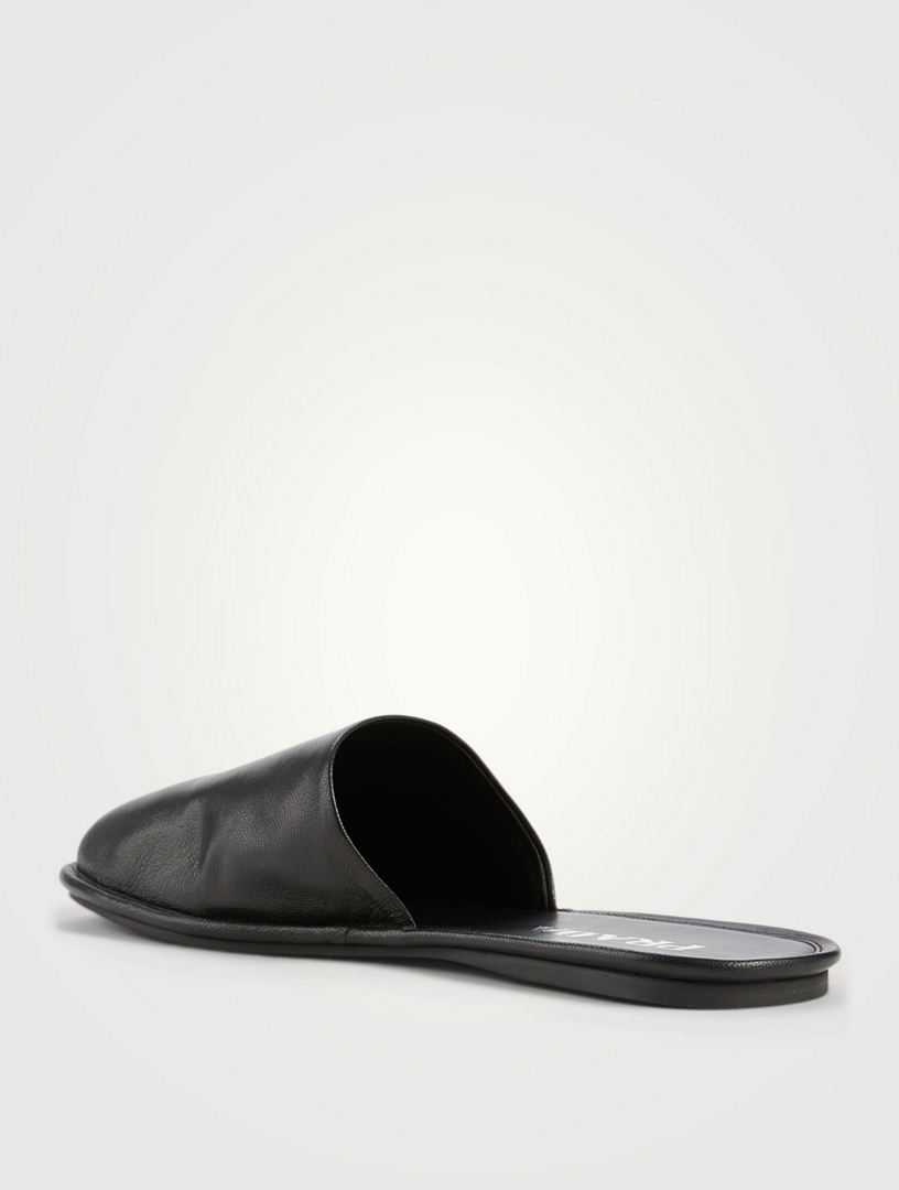 mules plates cuir femme