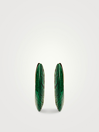 BOTTEGA VENETA Malachite Hoop Earrings Women's Metallic