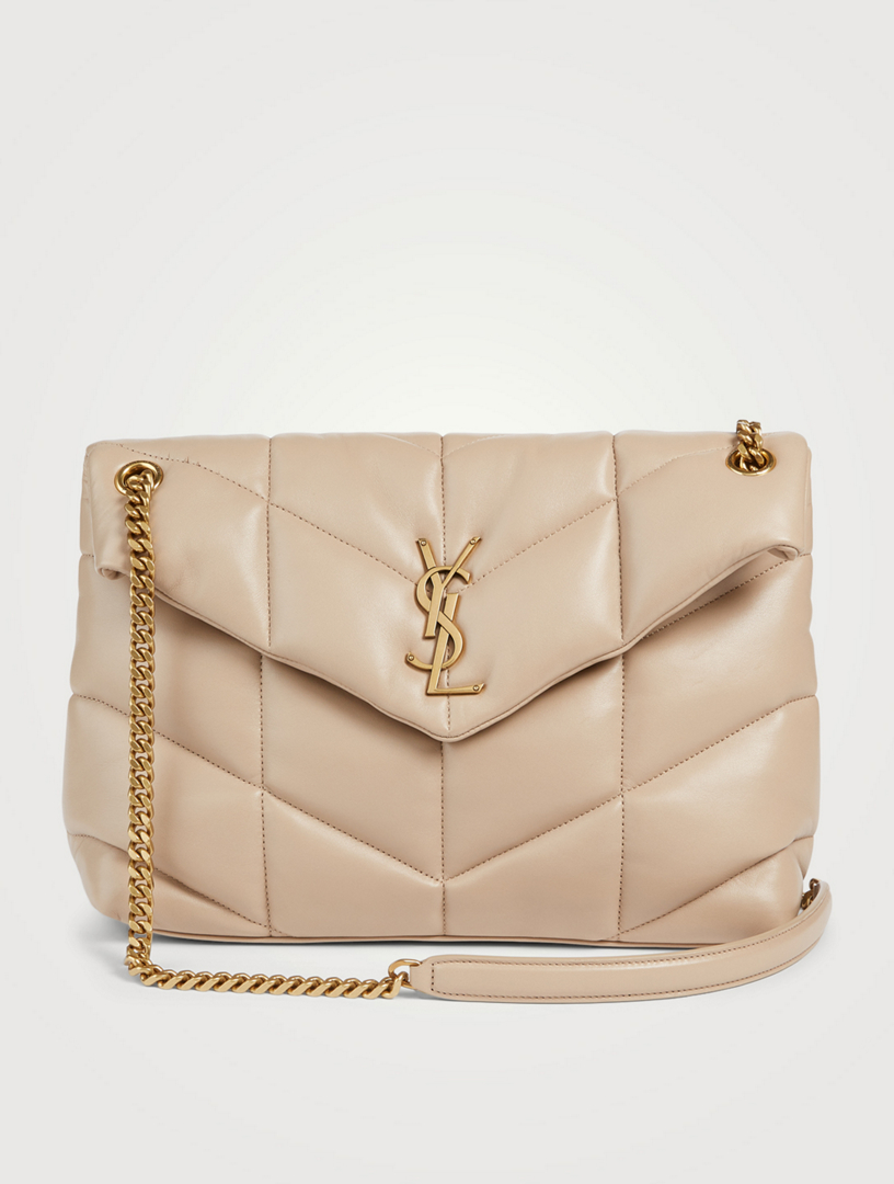 SAINT LAURENT Medium YSL Monogram Loulou Puffer Leather Bag Holt
