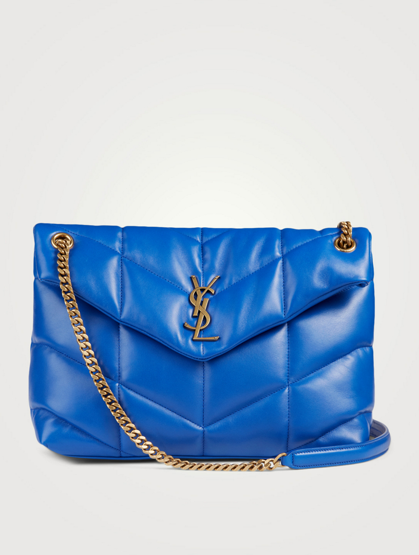 SAINT LAURENT Small Loulou YSL Monogram Leather Puffer Chain Bag Holt