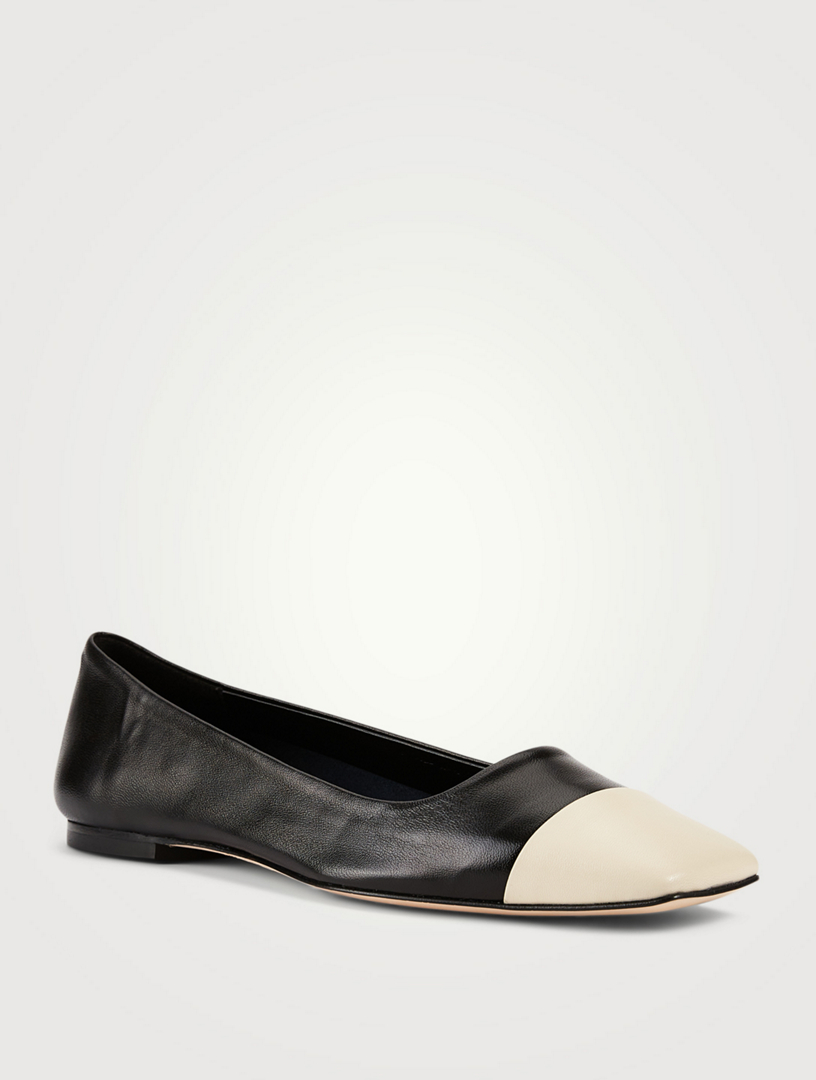 black and tan cap toe flats