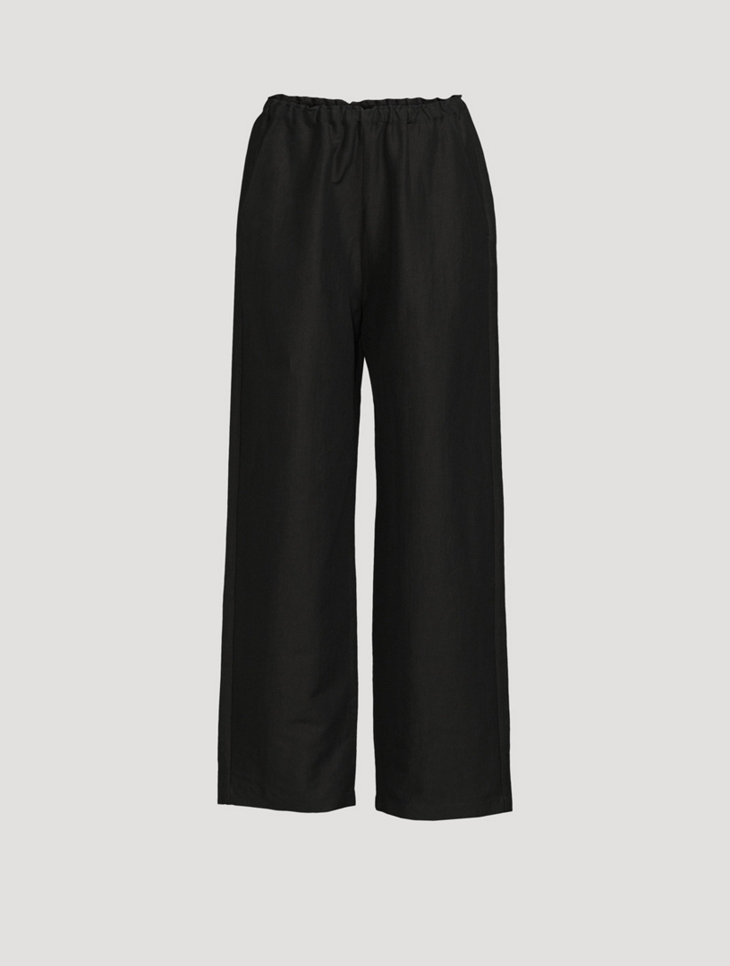 TOTÊME Linen Stretch Wide Pants | Holt Renfrew Canada