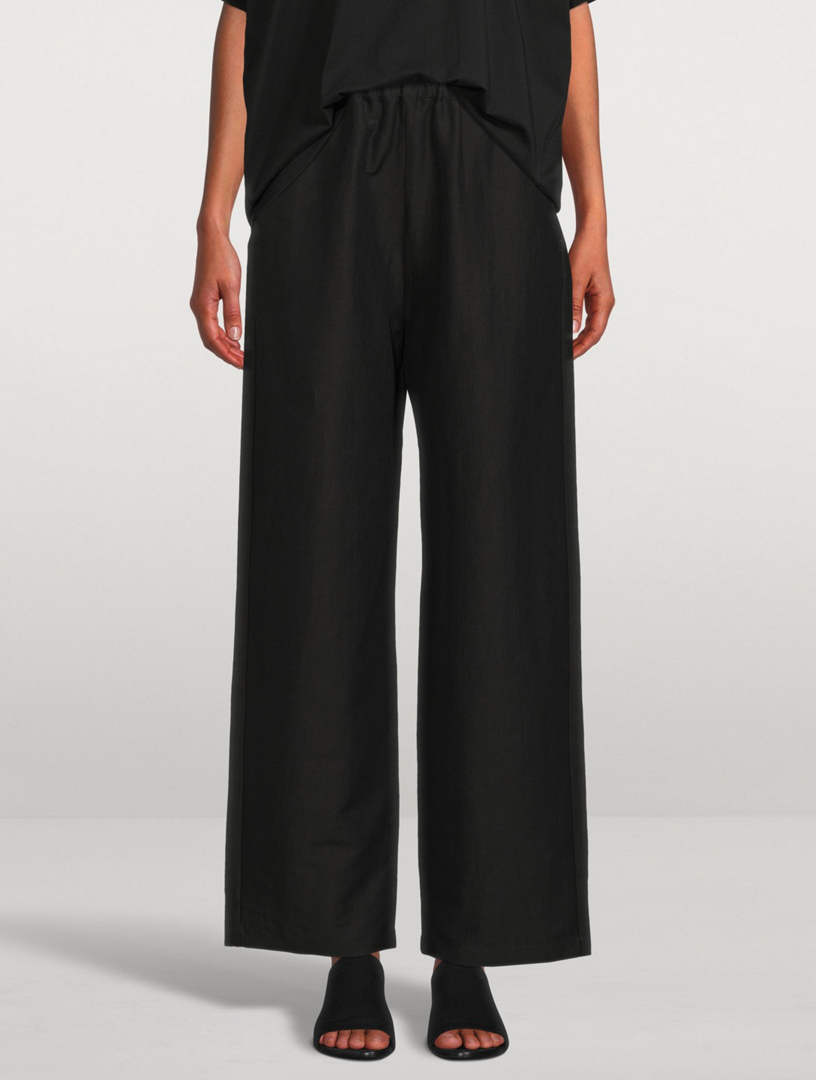 TOTÊME Linen Stretch Wide Pants | Holt Renfrew Canada