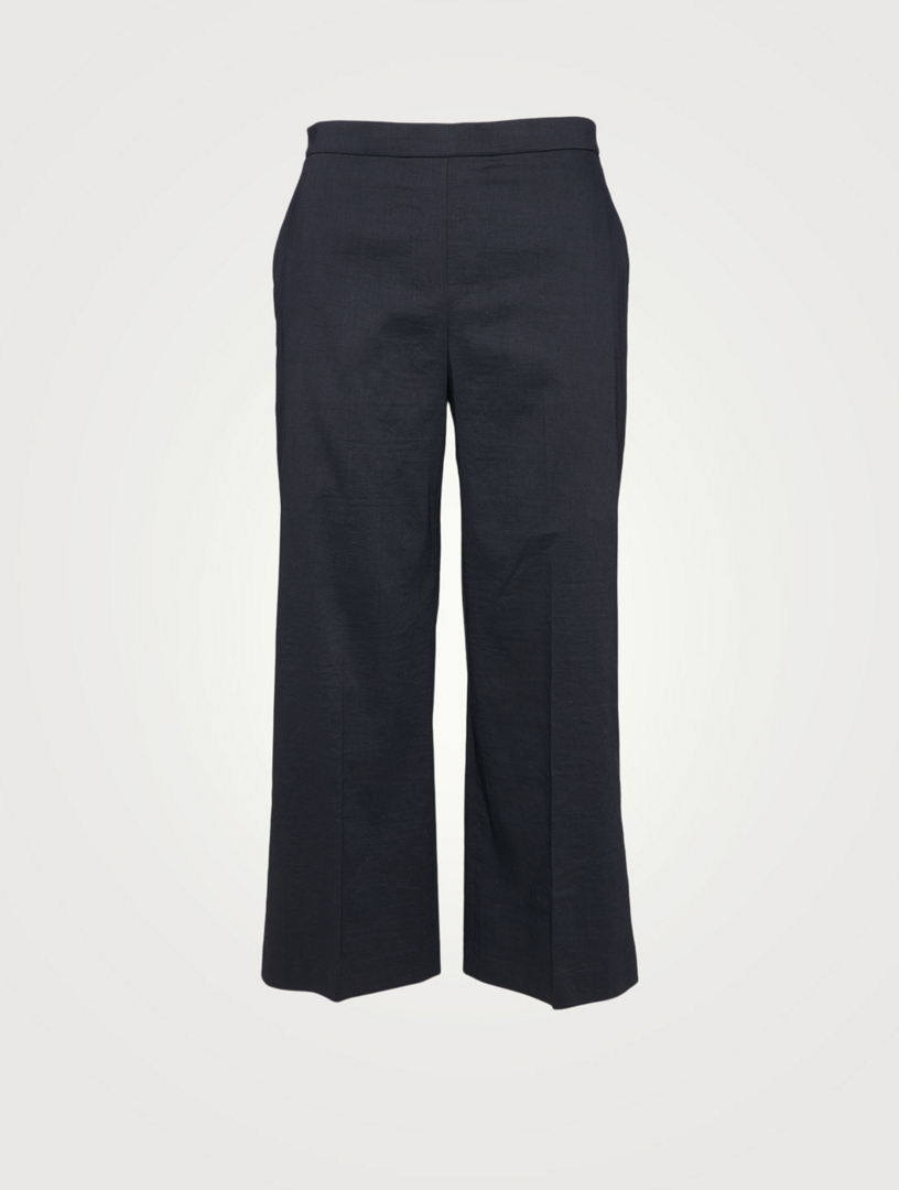 theory wide leg linen pants