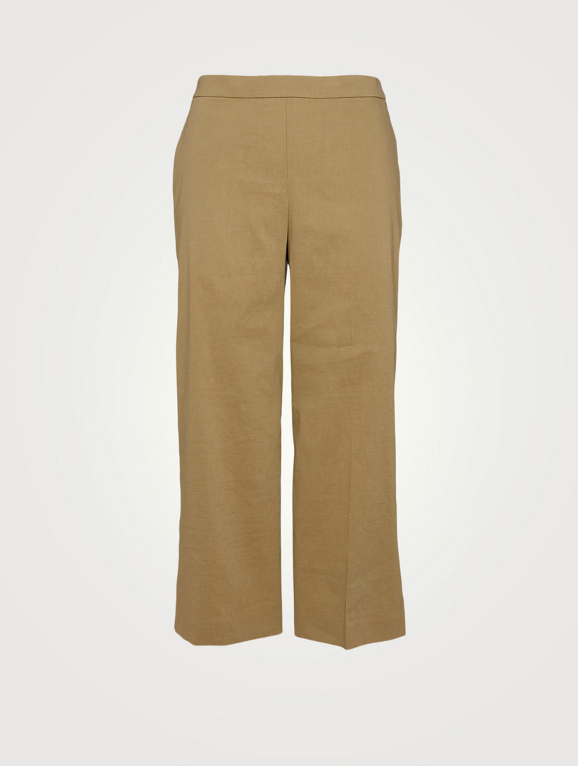 theory wide leg linen pants