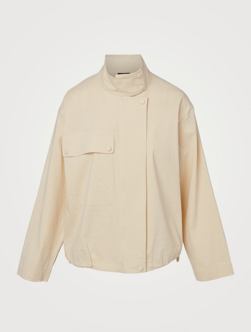 linen blend utility jacket