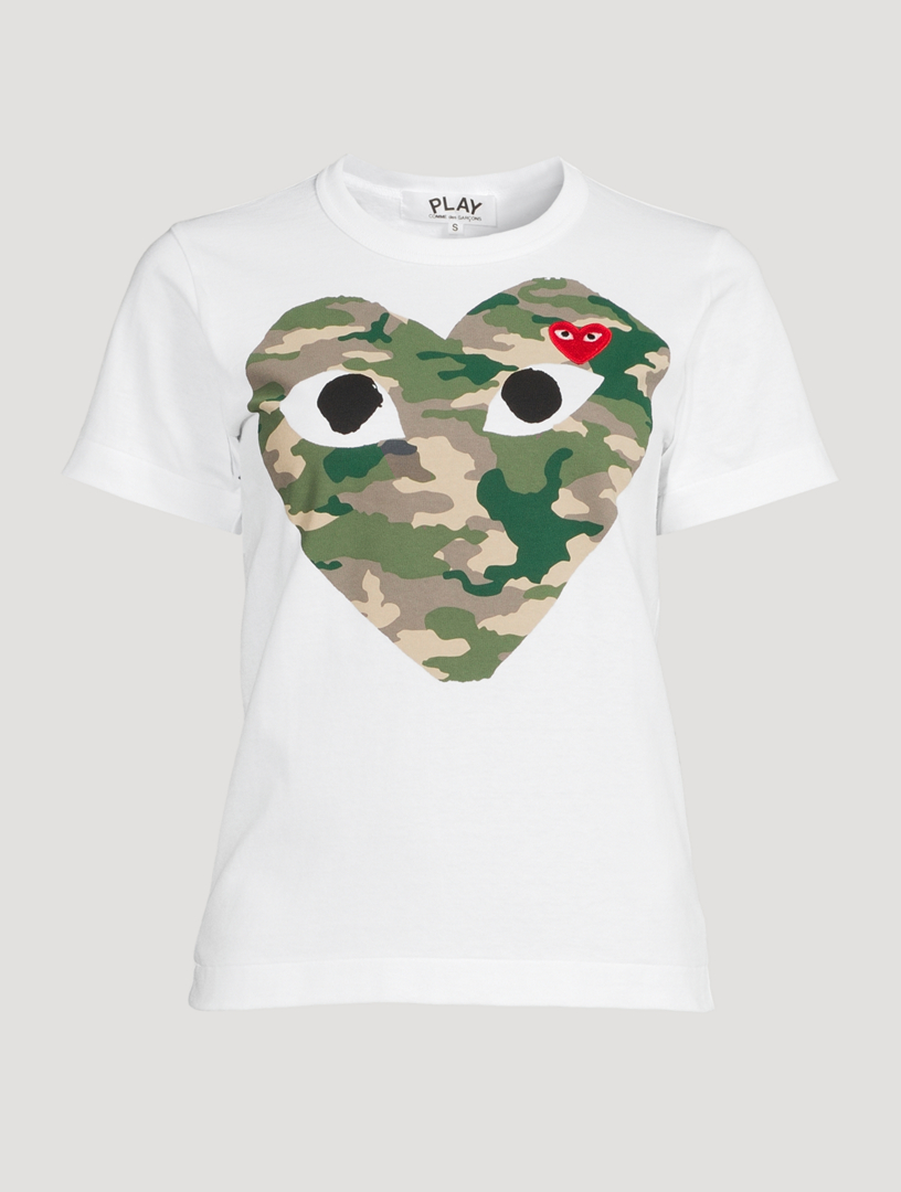 comme des garcon camo shirt