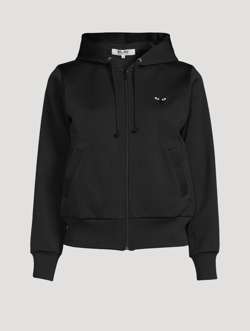 COMME DES GARÇONS PLAY Zip Hoodie With Embroidered Heart | Holt Renfrew ...