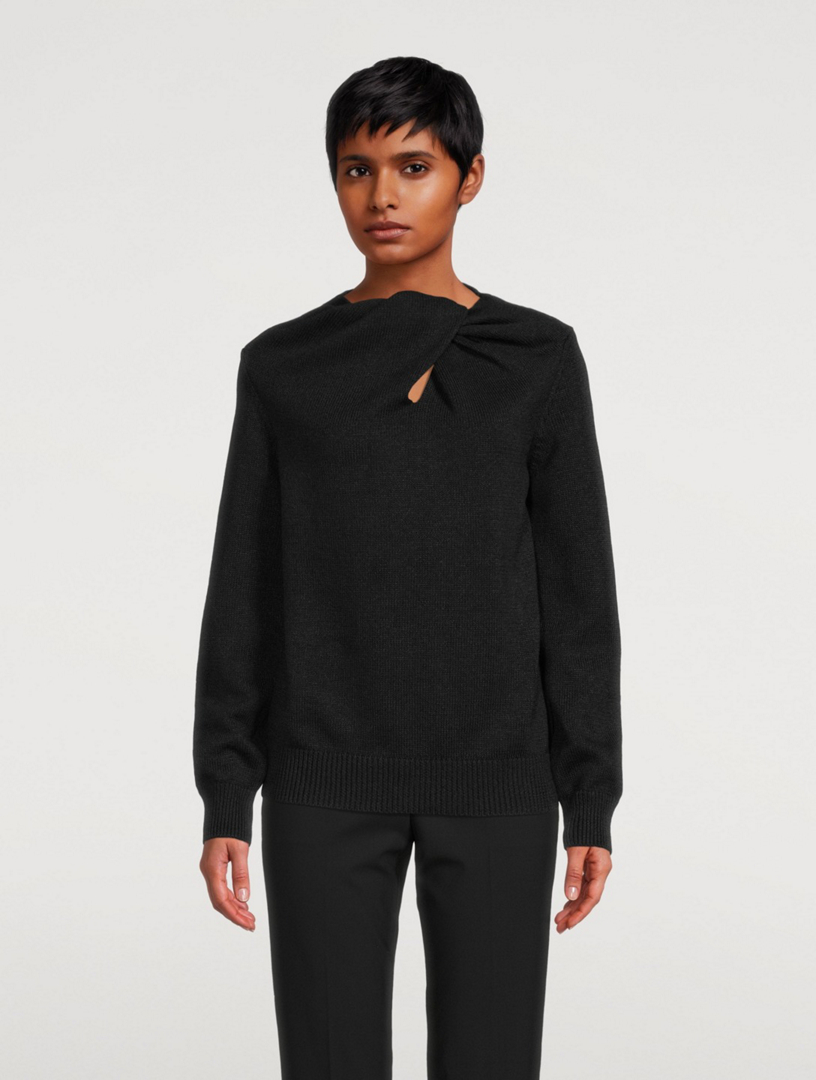 JIL SANDER Cotton-Blend Twist Sweater Women's Black
