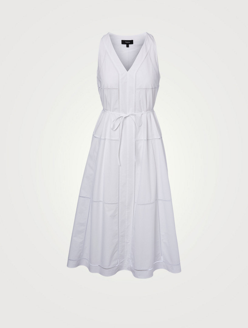 theory sleeveless dress in eyelet cotton