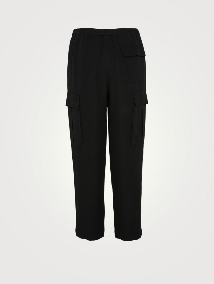 theory silk cargo pants