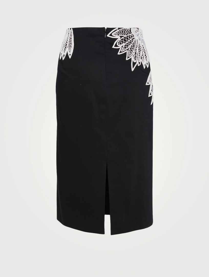 DRIES VAN NOTEN Salby Midi Pencil Skirt With Lace Embroidery | Holt ...