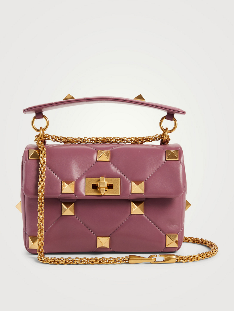 VALENTINO GARAVANI Medium Roman Stud Leather Shoulder Chain Bag | Holt ...