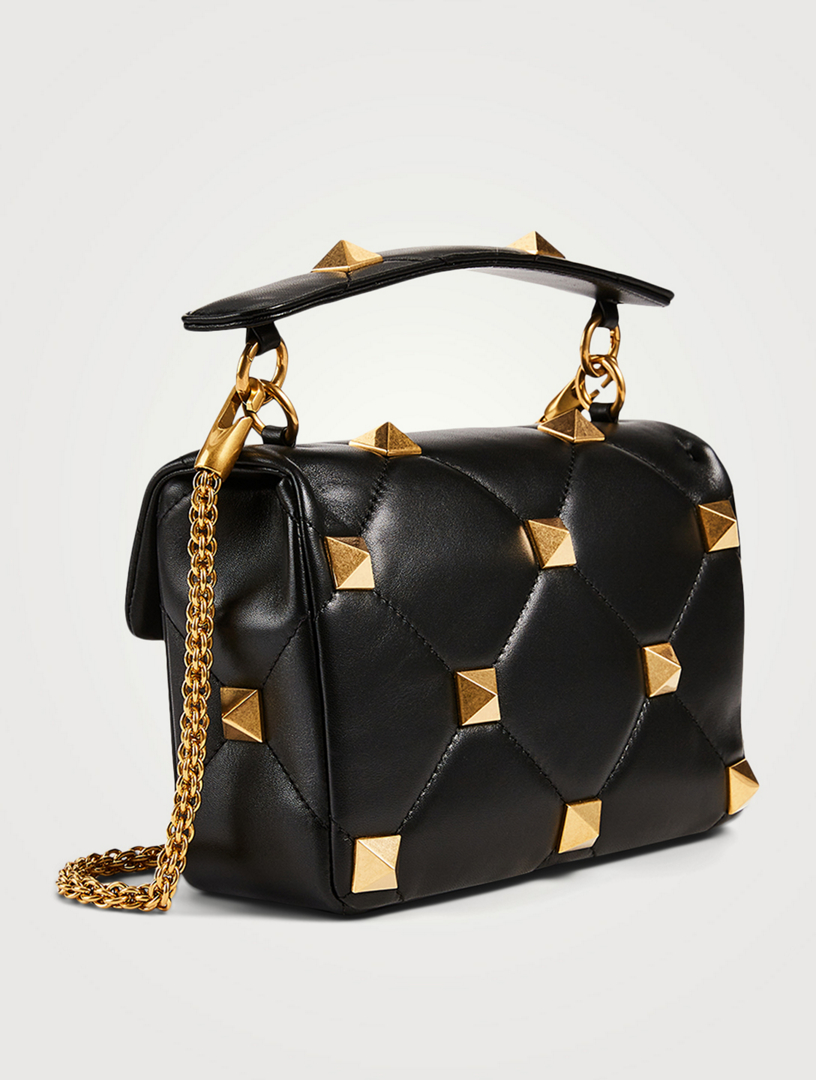 valentino studded leather shoulder bag