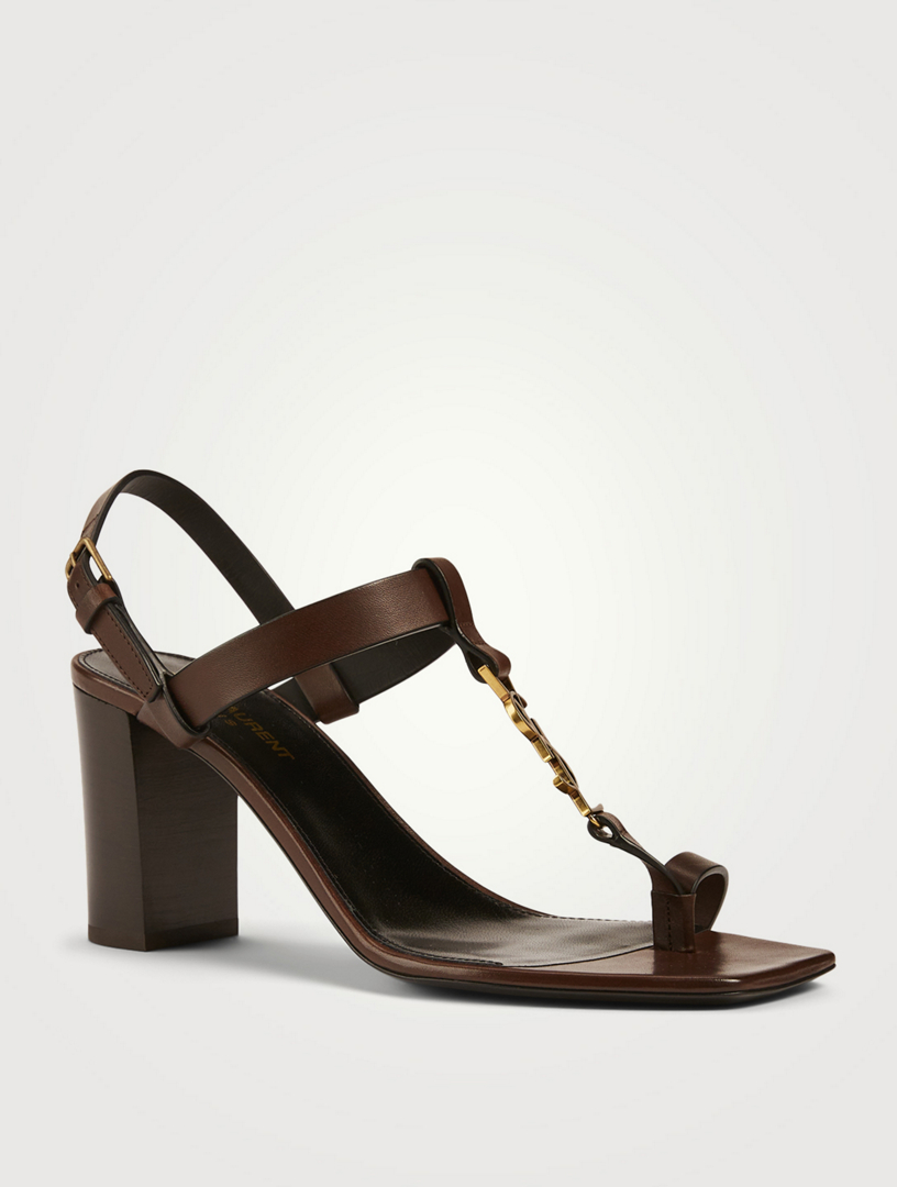saint laurent cassandra leather slingback thong sandals