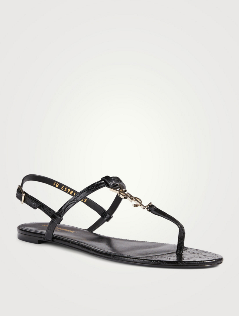 saint laurent cassandra leather slingback thong sandals