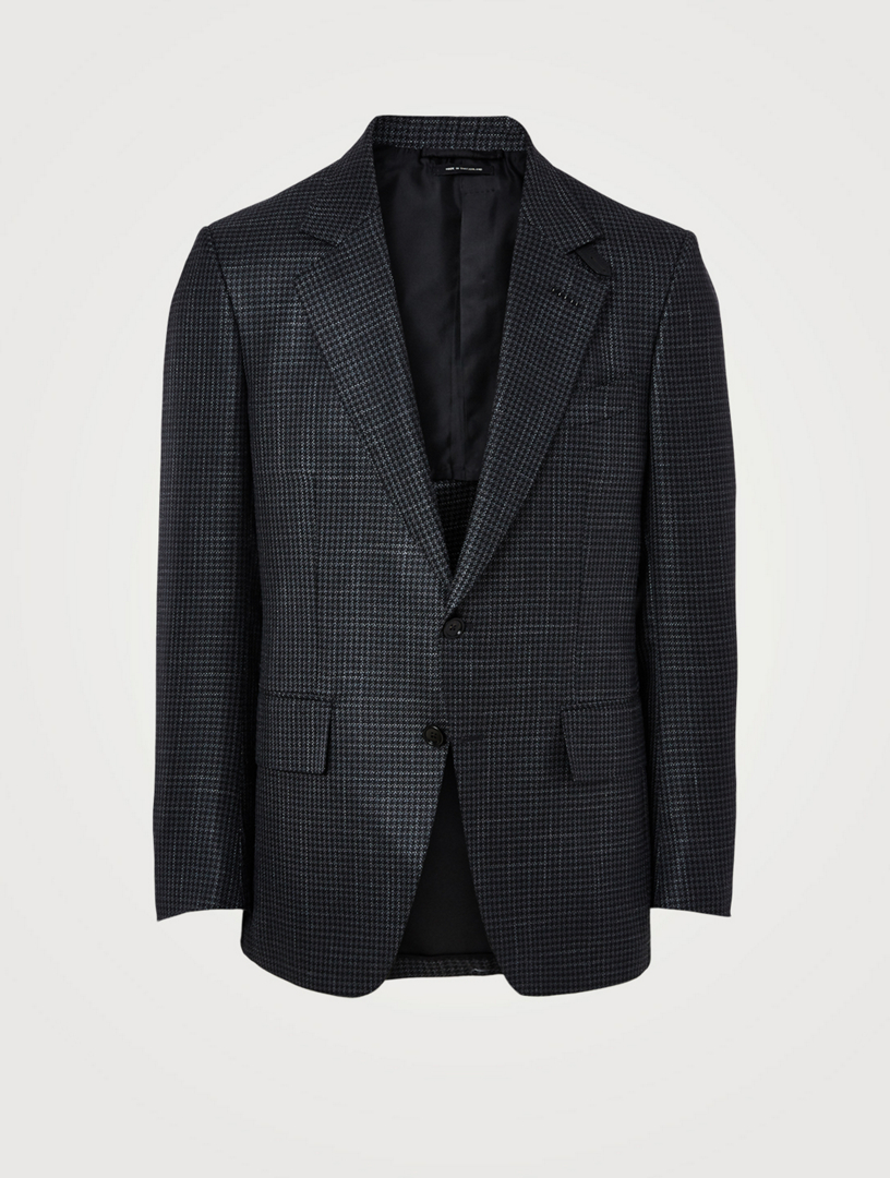 TOM FORD Wool Mohair And Silk Jacket In Houndstooth Print | Holt Renfrew  Canada