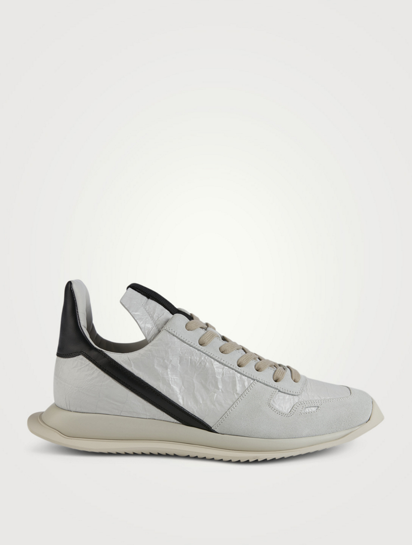 rick owens textured-finish lace-up sneakers