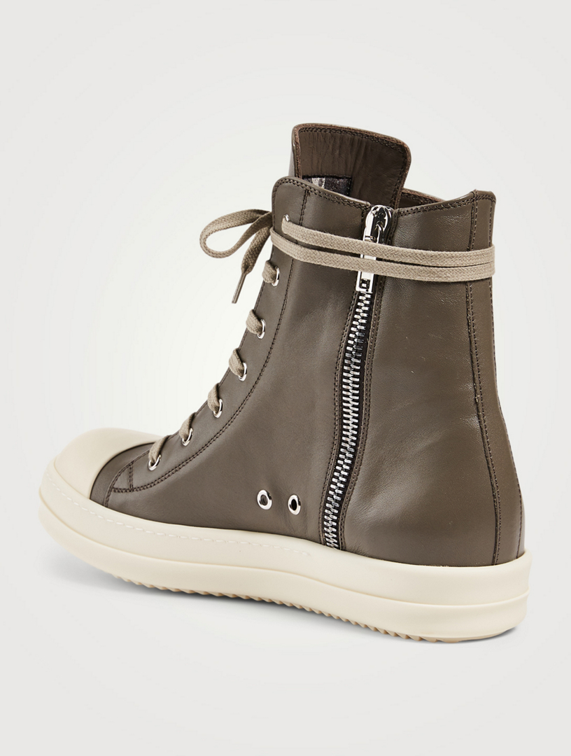 RICK OWENS Phlegethon Leather High-Top Sneakers | Holt Renfrew Canada