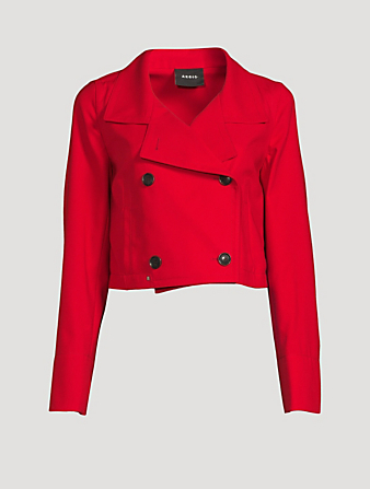 AKRIS Cotton Twill Short Jacket Women's Red