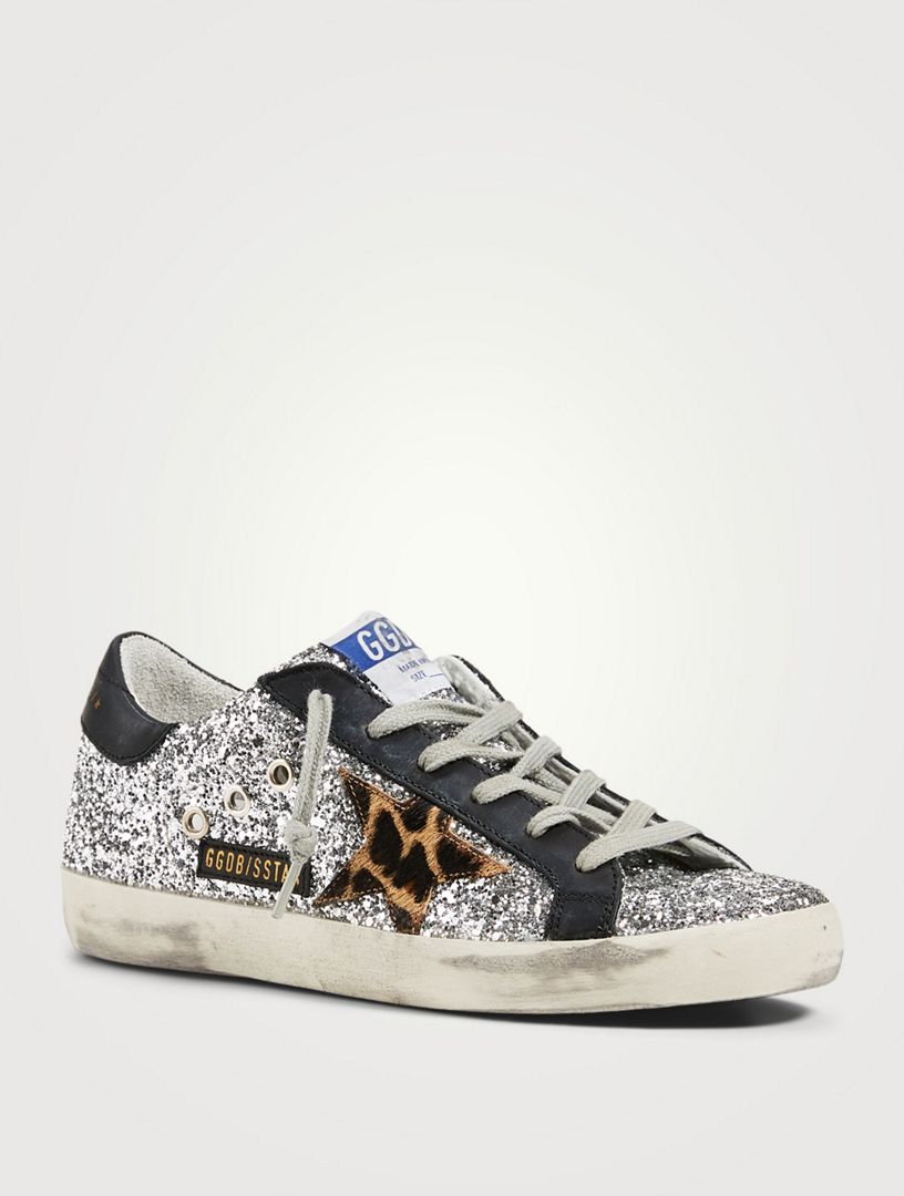 superstar sneakers with leopard print star