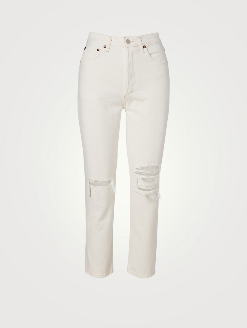 agolde riley jeans white