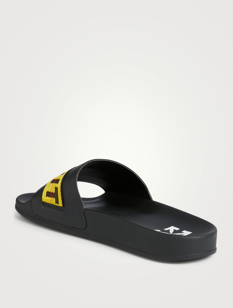 white rubber slides heel