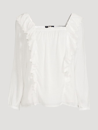 PAIGE Brylen Crochet Long-Sleeve Top Women's White