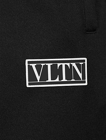 VALENTINO Technical Cotton VLTN Tag Pants Men's Black