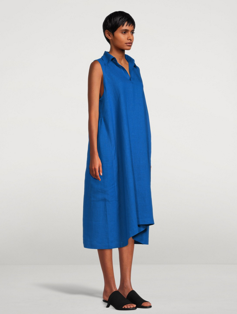 ESKANDAR Linen Sleeveless Midi Dress | Holt Renfrew Canada