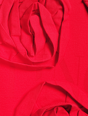 VALENTINO Pull à capuche en coton à appliqué Femmes Rouge
