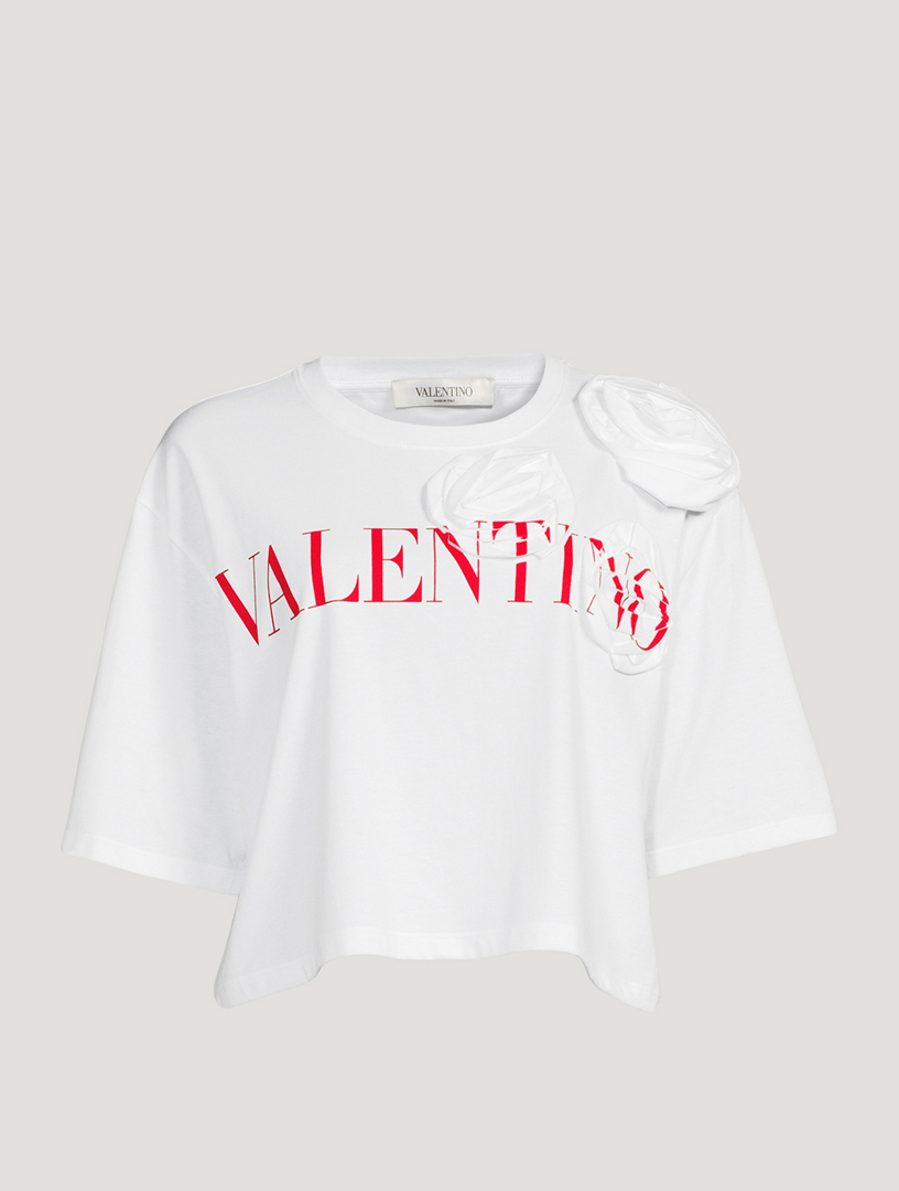 Cropped Logo T-Shirt With Lace