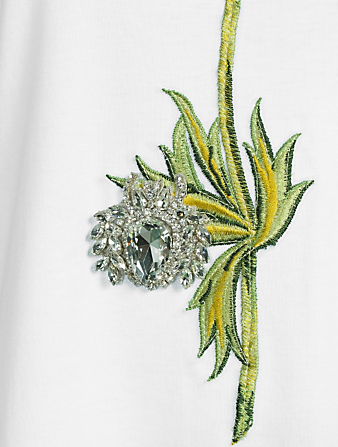 OSCAR DE LA RENTA Cotton T-Shirt With Embroidery Women's White