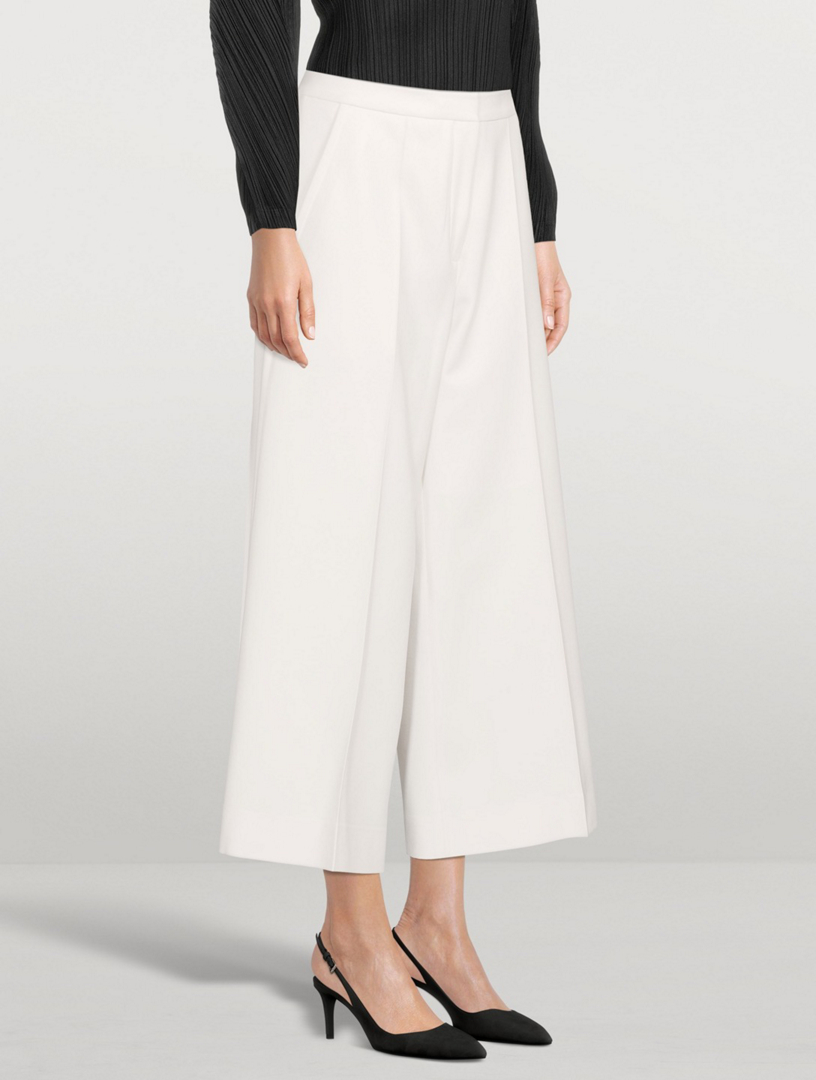 OSCAR DE LA RENTA Wool-Blend Culotte Pants Women's White