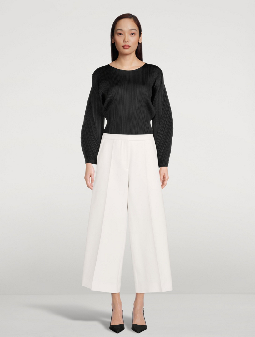 OSCAR DE LA RENTA Wool-Blend Culotte Pants Women's White