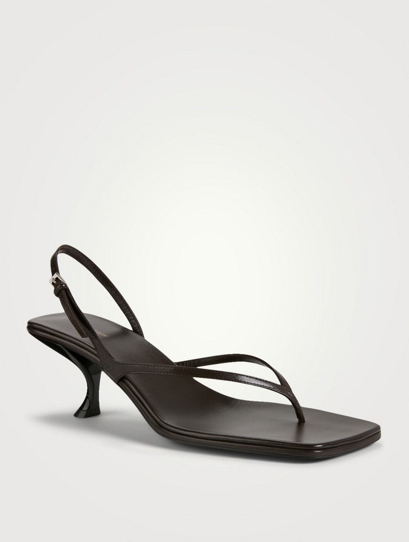 THE ROW Constance Leather Heeled Slingback Thong Sandals | Holt Renfrew ...