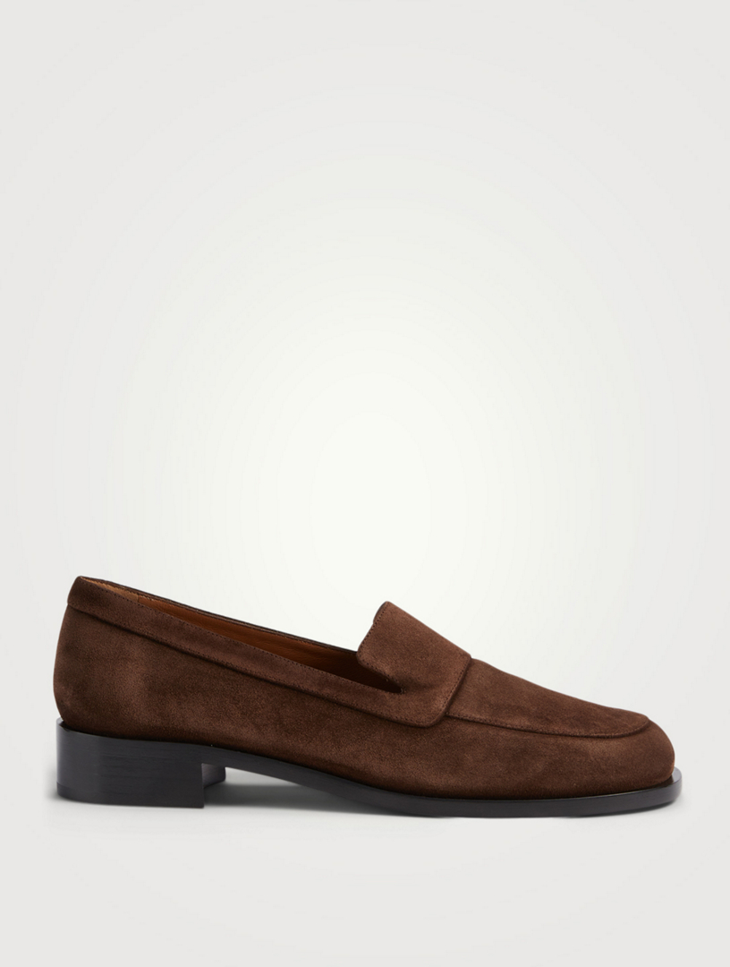 THE ROW Garcon Suede Loafers Women's Brown