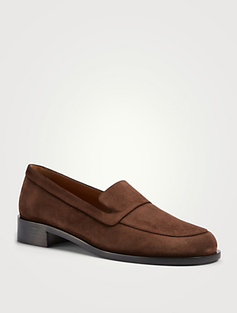 THE ROW Garcon Suede Loafers Women's Brown