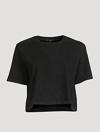 BEYOND YOGA Tee-shirt Stay In en coton surdimensionné et écourté Femmes Noir