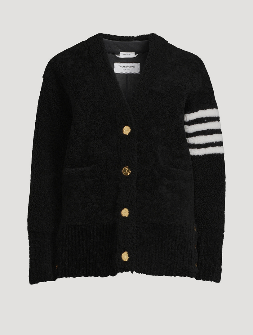 shearling cardigan