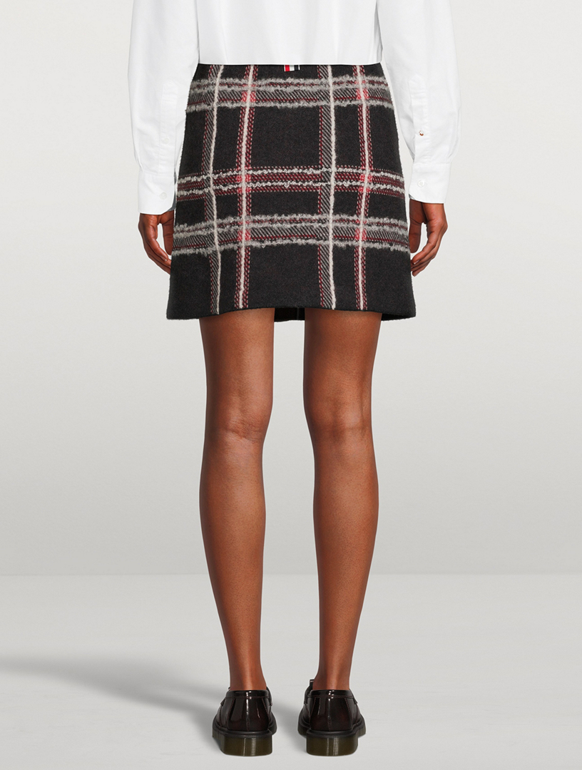 THOM BROWNE Hairline Madras Check Jacquard Mini Skirt | Holt Renfrew Canada