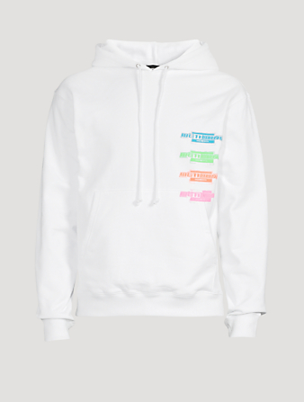 WE11DONE Cotton Hoodie With Multi Logo Men's White