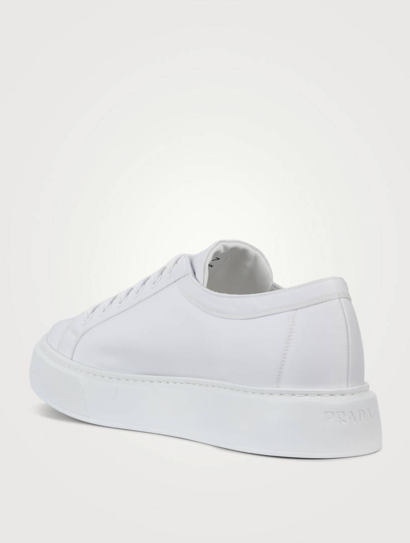 prada macro leather and nylon sneakers