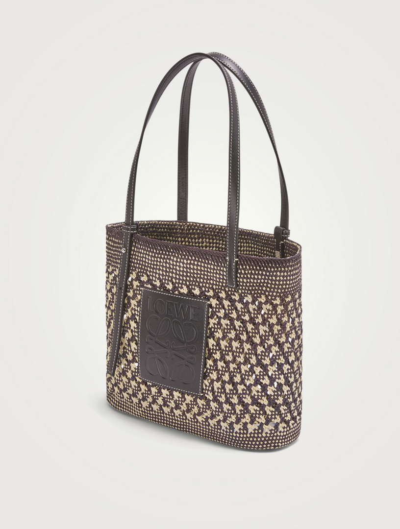 LOEWE Paula's Small Straw And Leather Square Basket Bag
