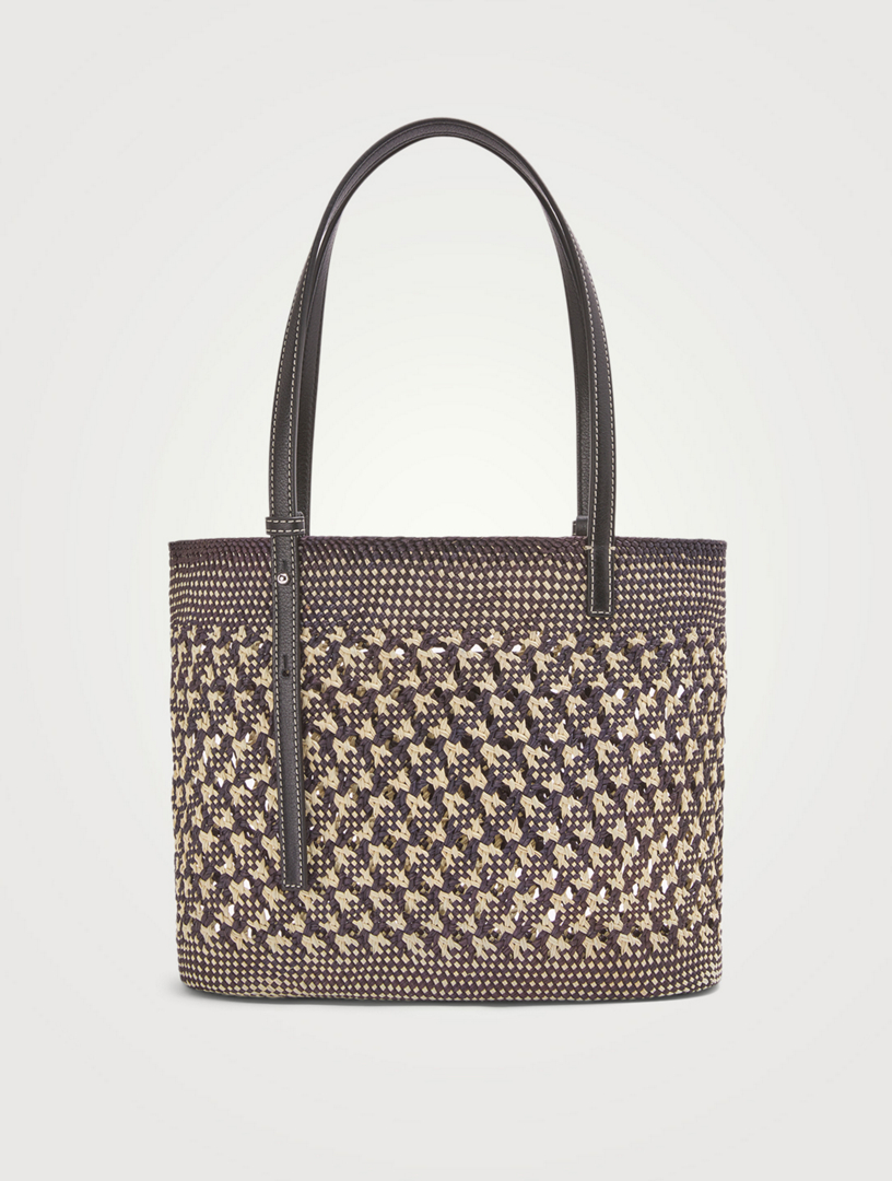 honeycomb ibiza straw basket square leather bag paula loewe